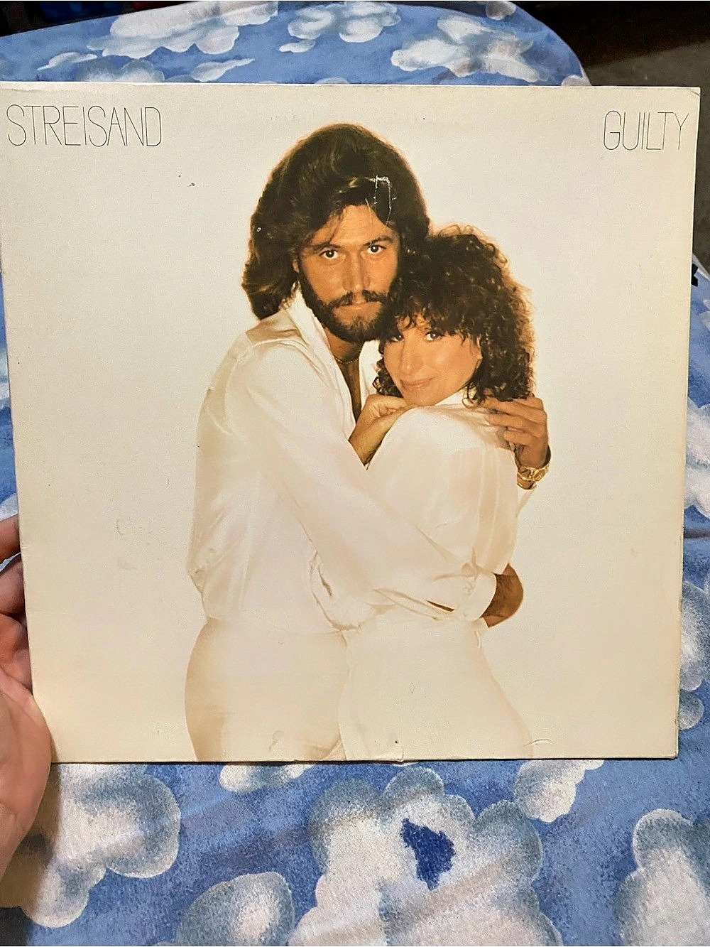 Streisand guilty Vinyl Record Album in White & Blue